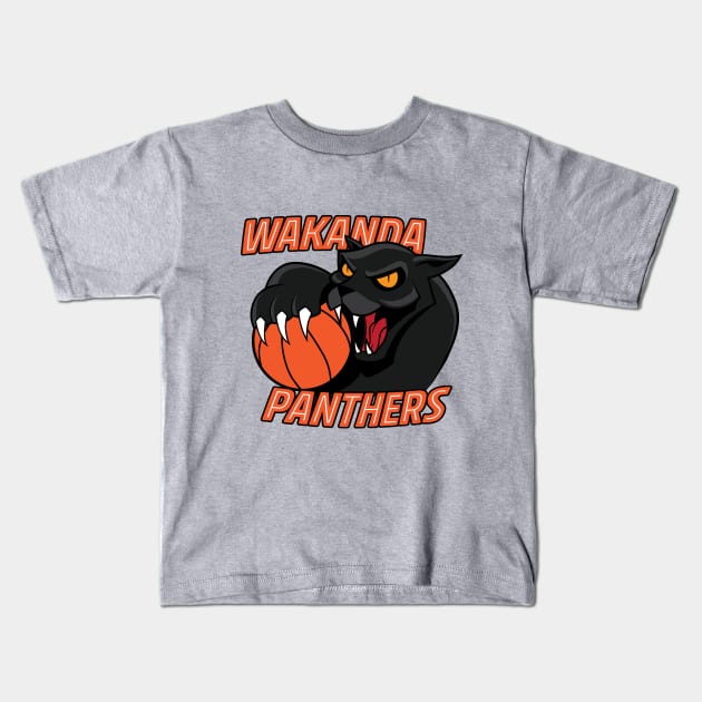 Wakanda Panthers Kids T-Shirt by MustardSoda